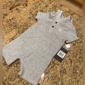 NWT Hurley Kids' Icon Hooded Romper - Grey - 12 months